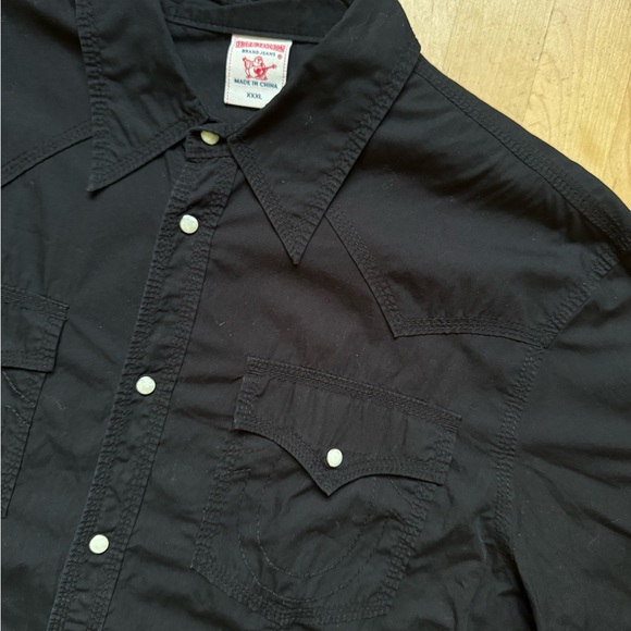 Vintage True Religion Back Big Print Western Shirt Longsleeve Pearl Snap XXL - Picture 5 of 9